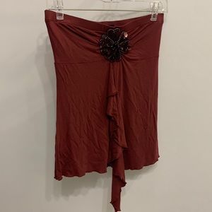 Ann Ferriday Burgundy / Berry Embellished Tube Top - One Size (Fits Med or Lrg)